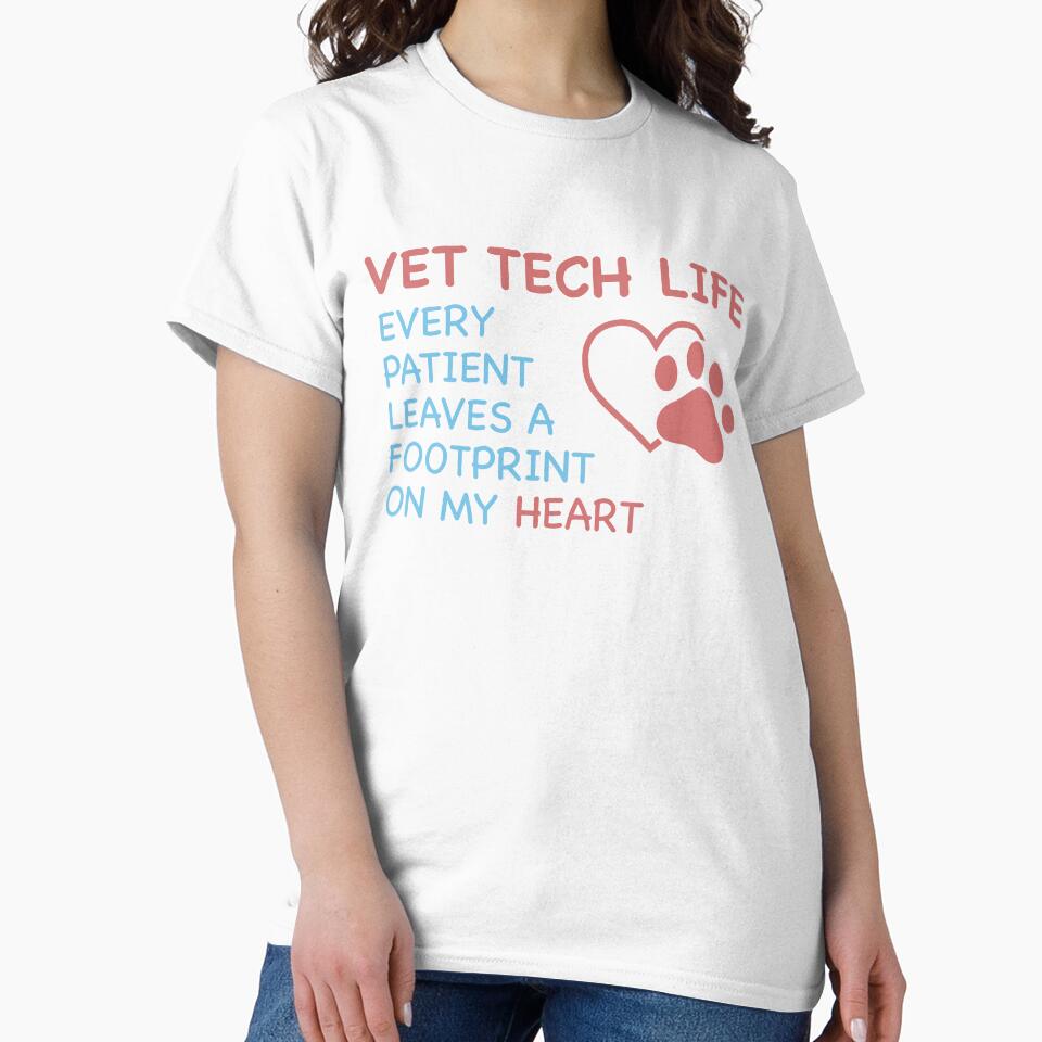 Vet Tech Life Every Patient Leaves A Footprint On My Heart Paw Print Heart by CJC Designs