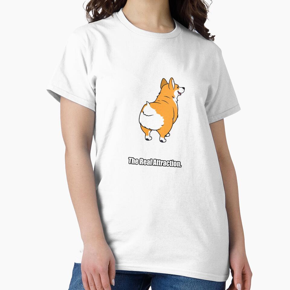 Corgi Sticker - The Real Attraction - Funny Corgi Butt Gift by pawdrops
