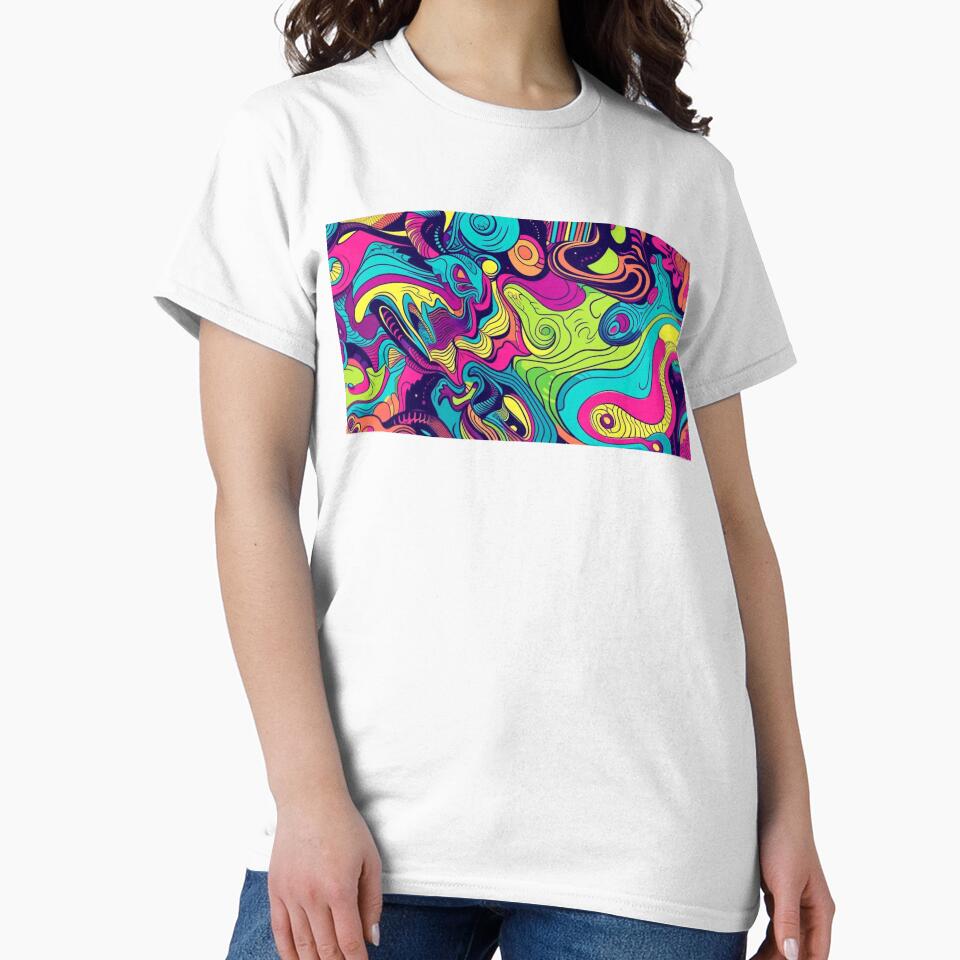 Retro 70s Psychedelic Neon Swirl Trippy Abstract Pattern by LYAN-STORE