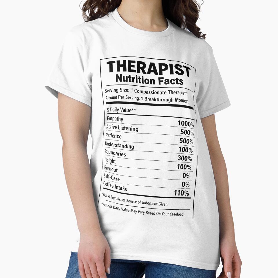 Therapist Nutrition Facts – Funny Mental Health Therapist Design by GiftsCreek