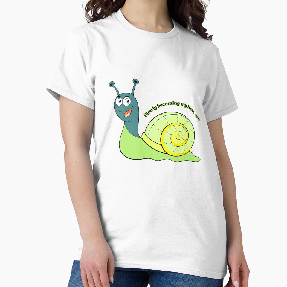 Growing at My Own Pace Cute Snail Sticker | Kawaii Motivational Aesthetic Art by Pandey14