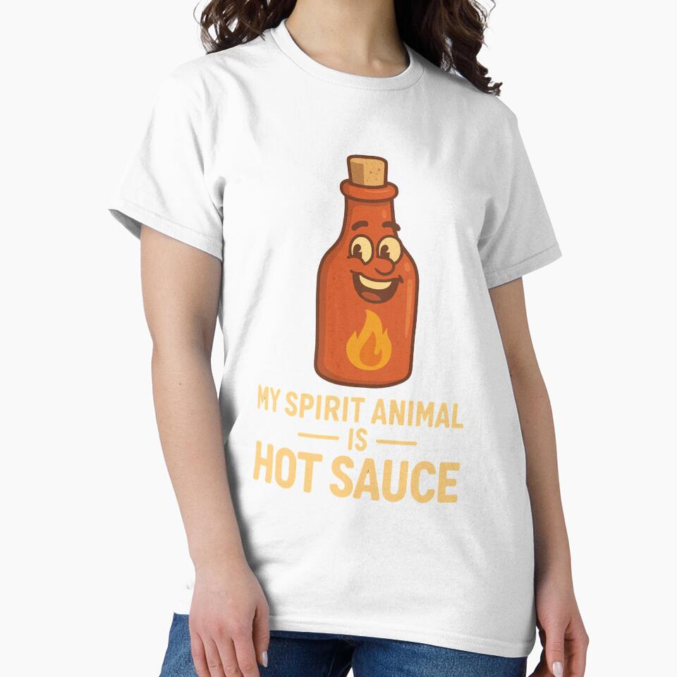 My Spirit Animal Is Hot Sauce – Spicy Lover Retro Hot Sauce Bottle Funny Food Humor Design by johnExpress02