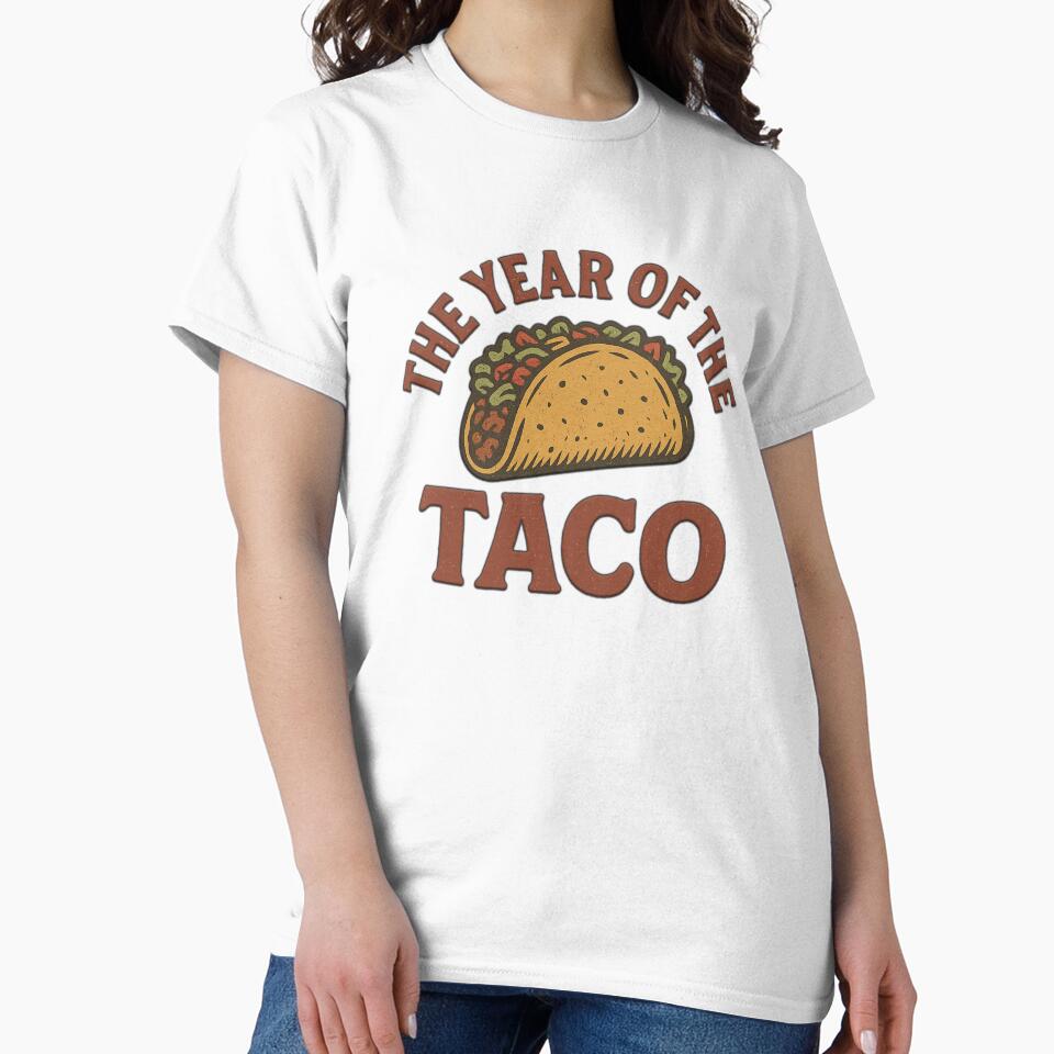 The Year of the Taco Funny Vintage Fiesta Retro Mexican Food by tronictees