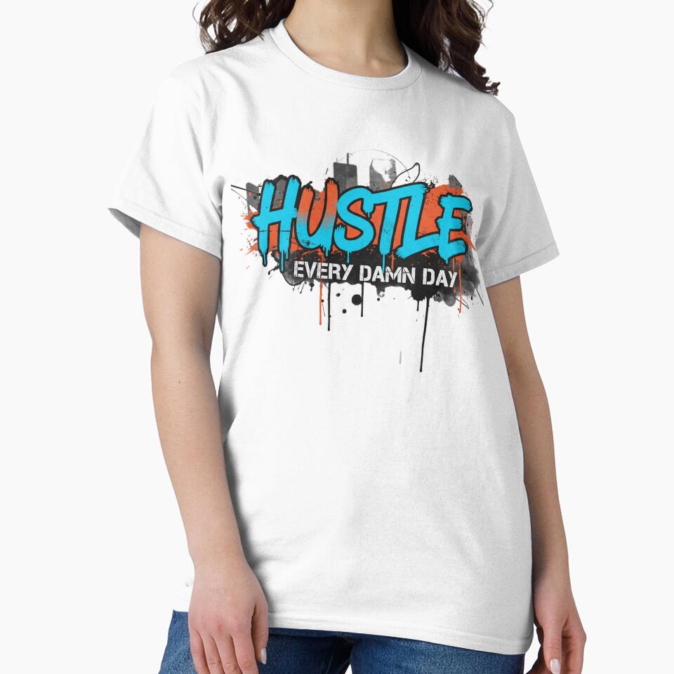 Hustle Every Damn Day Motivational Quote Design by GiftedExplorer