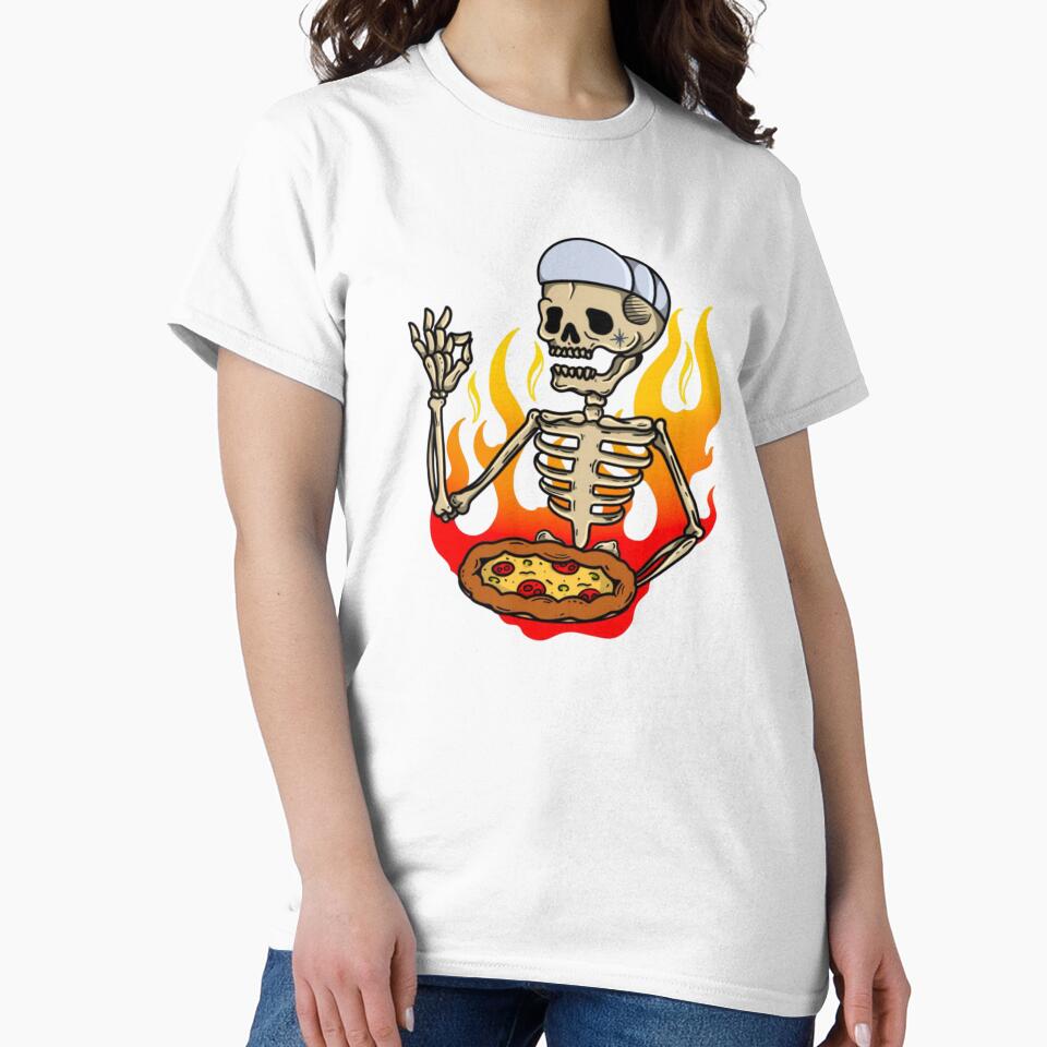 Skeleton Pizza Chef Funny Spicy Hot Slice by Oniyasha