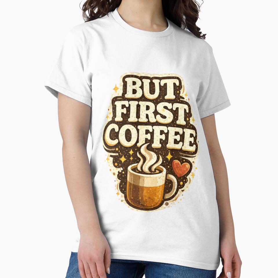 But First Coffee Funny Coffee Lover Quote by Tropivaro