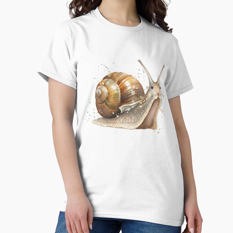 Cute Watercolor Snail Illustration | Cozy Nature Art by Senkov