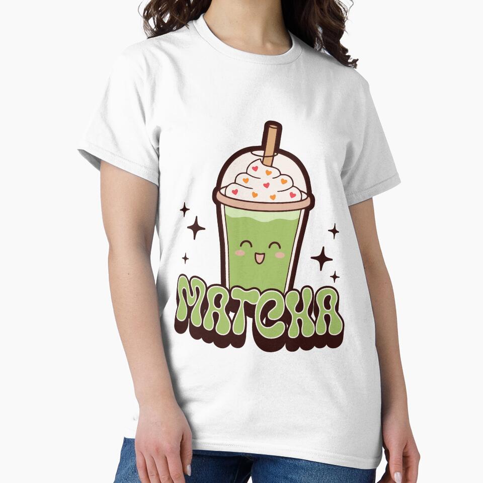 Cute Matcha Drink Illustration – Kawaii Green Tea Cup by Trend-Dify
