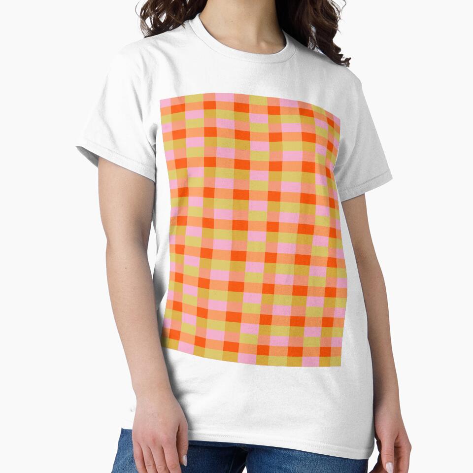 Summer Plaid in Pink and Orange by OpalEllery