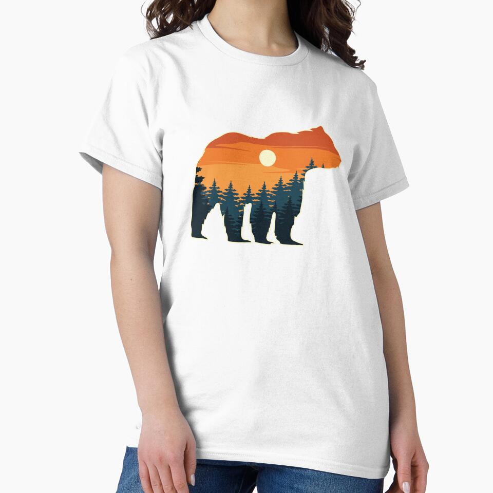 Bear Silhouette With Nature Background by OnlyPrint20