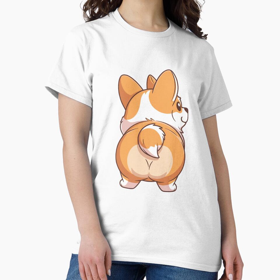 Cute Corgi Butt with Heart Shape | Kawaii Cartoon Dog Sticker by Shop9999
