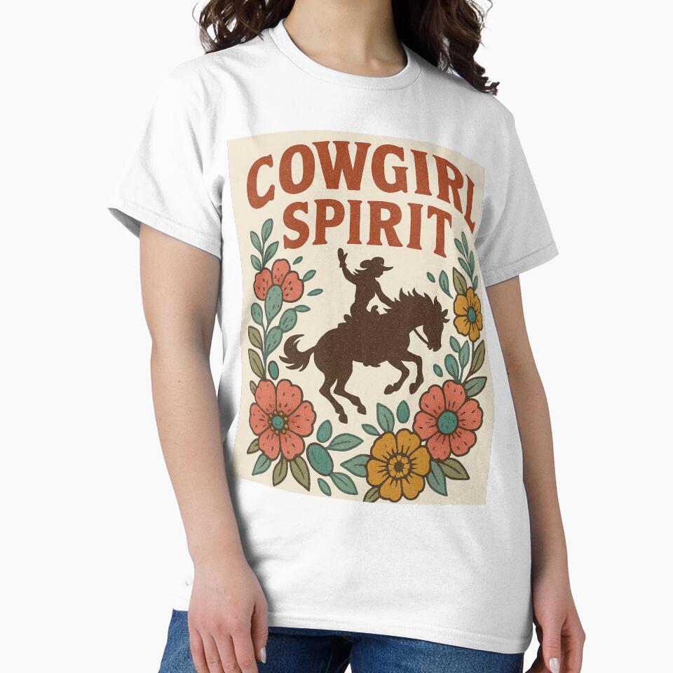 Cowgirl Spirit – Vintage Western Floral Cowgirl Design by WonderGrace