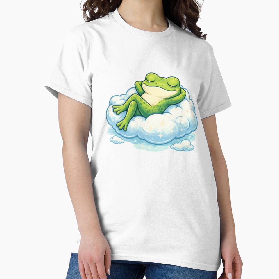 Relaxing frog on a soft cloud by FroggyOnly