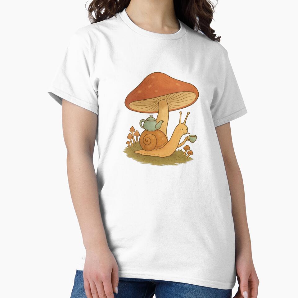 Snail Tea Time Under Mushroom by Miximondo