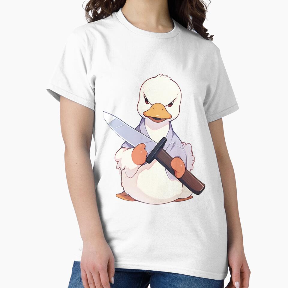 Duck with a Big Knife | Cute Animal Sticker by ZEESDESIGN