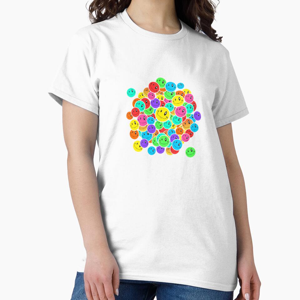 Colorful Smiley Face Pattern – Retro Happy Vibes Design by Vextura