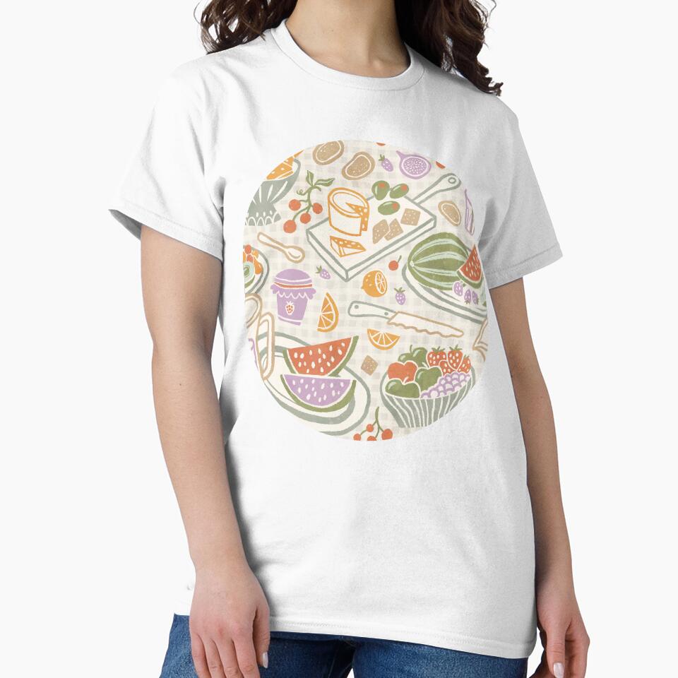 Retro picnic pattern on soft beige by Miss-Belle