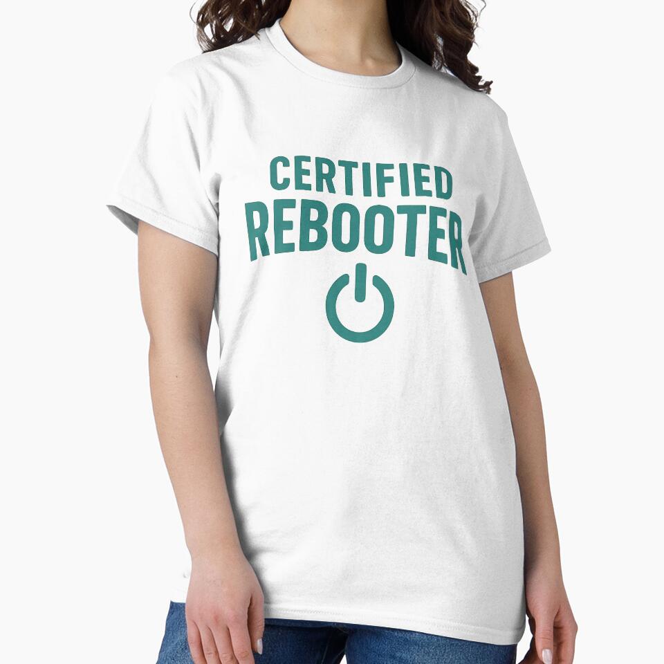 Certified Rebooter - Funny IT Support Retro Design by Work Life Tees