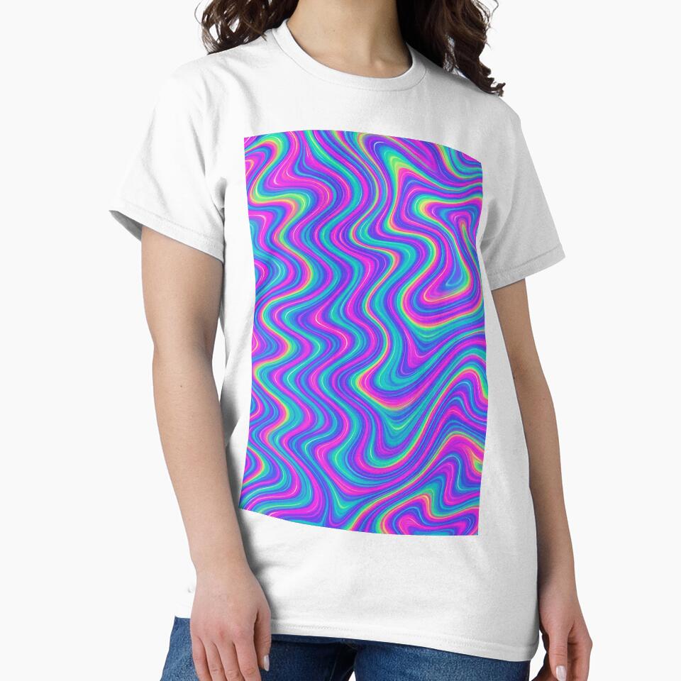 Neon Psychedelic Swirl Pattern in Rainbow Colors by weirdfishes123