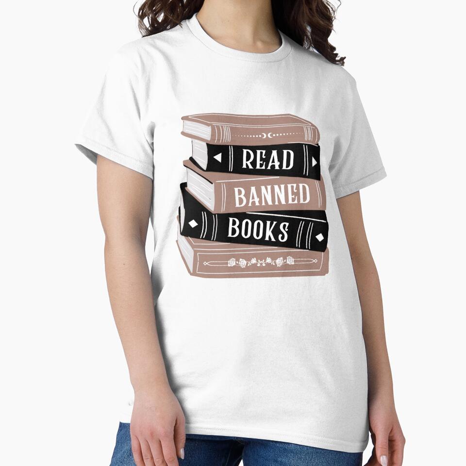 Read Banned Books Book Stack / Pile Brown by Taiga-Design
