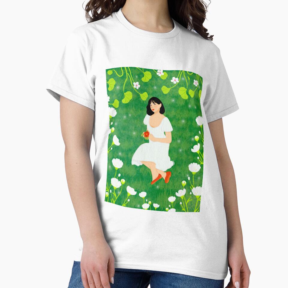 Woman Enjoying Picnic Cottagecore Digital Illustration by NAYANA S KUMAR