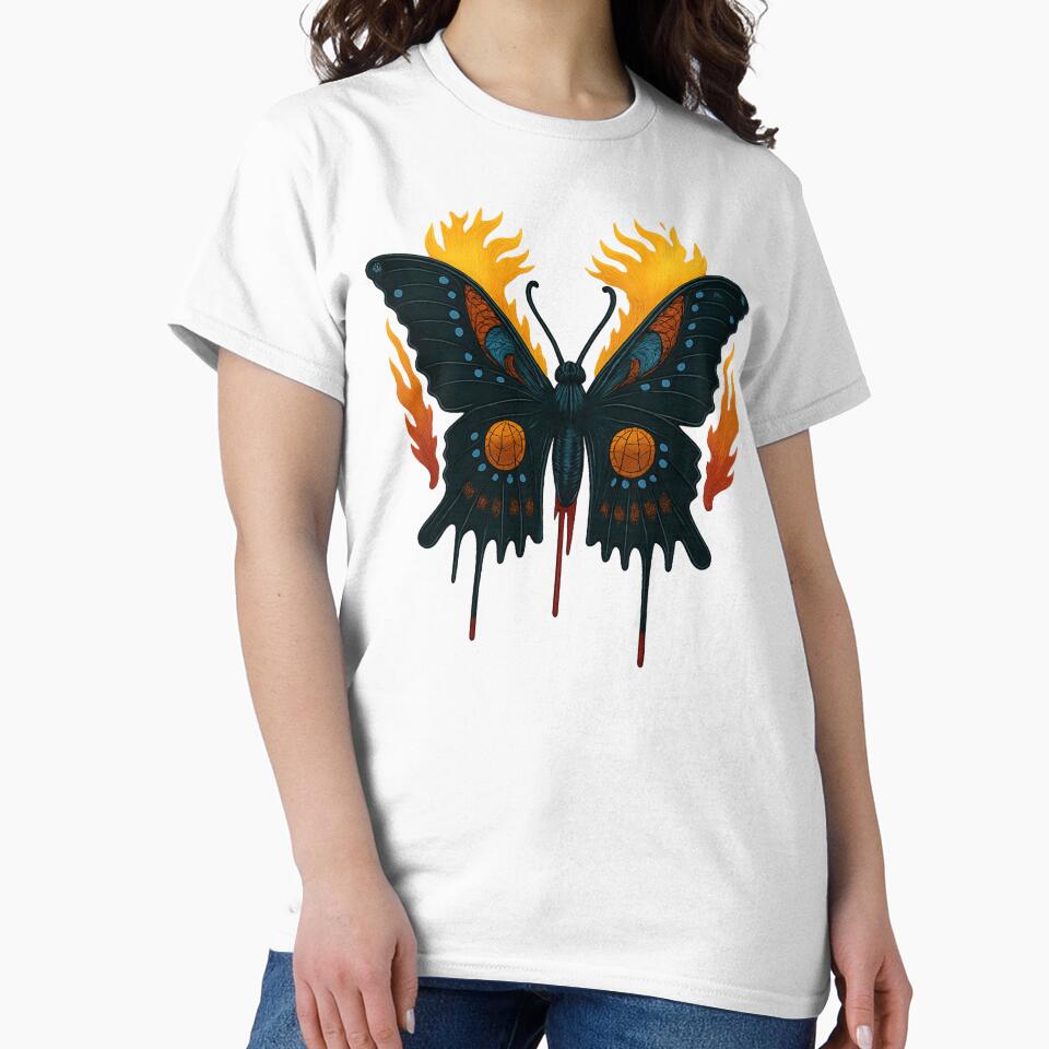 Flame Moth Occult Dark Fantasy Artwork by CottonandQuill