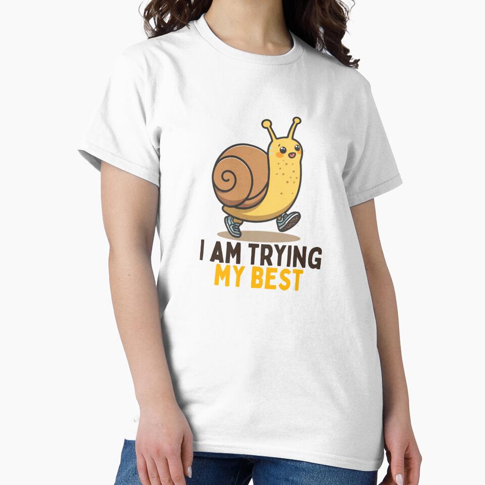 I Am Trying My Best Kawaii Snail Pun by PunTeestic
