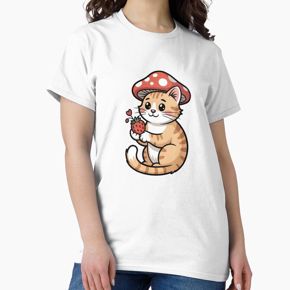 Playful Orange Tabby Cat with Mushroom Hat by Mr-wow