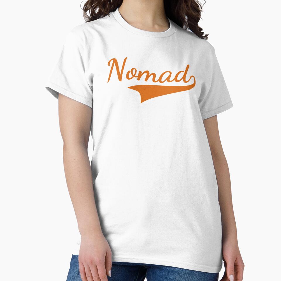 Classic Retro Orange Nomad swish tail design by Deegital18