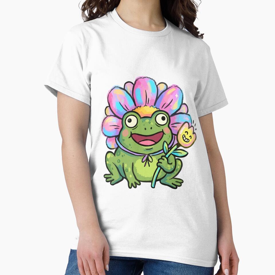 Cheerful Iridescent Petal Headwear Amphibian by Emegan Print Art