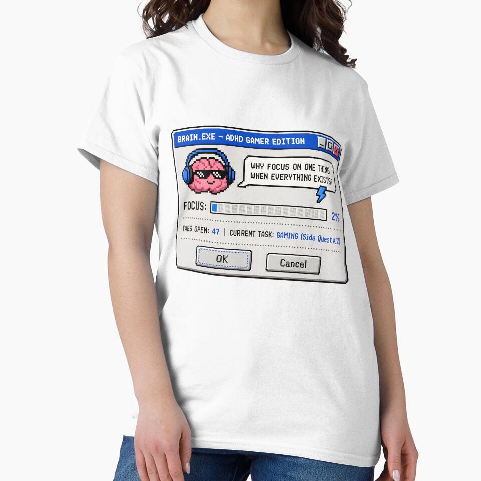 ADHD Brain 47 Tabs Open Focus 2% Funny Gamer Sticker Neurodivergent by Dewer Shop