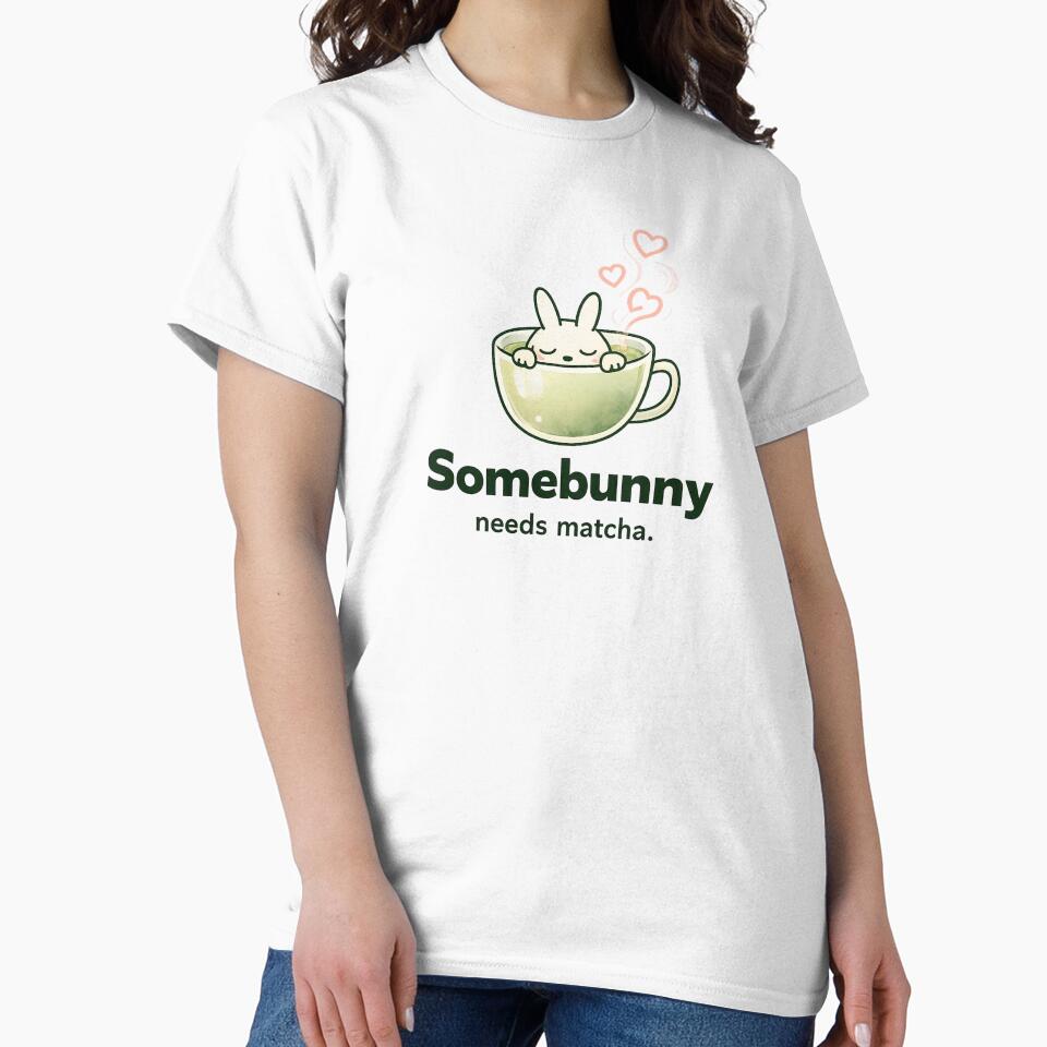 Cute bunny in matcha – Somebunny needs matcha by Dennis' Creative Corner