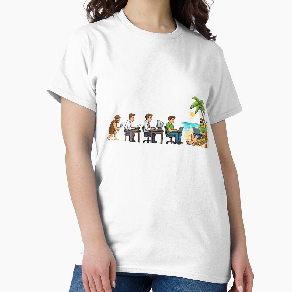 Remote Work Evolution Digital Nomad Work From Anywhere Funny Design by ZYNORAworld