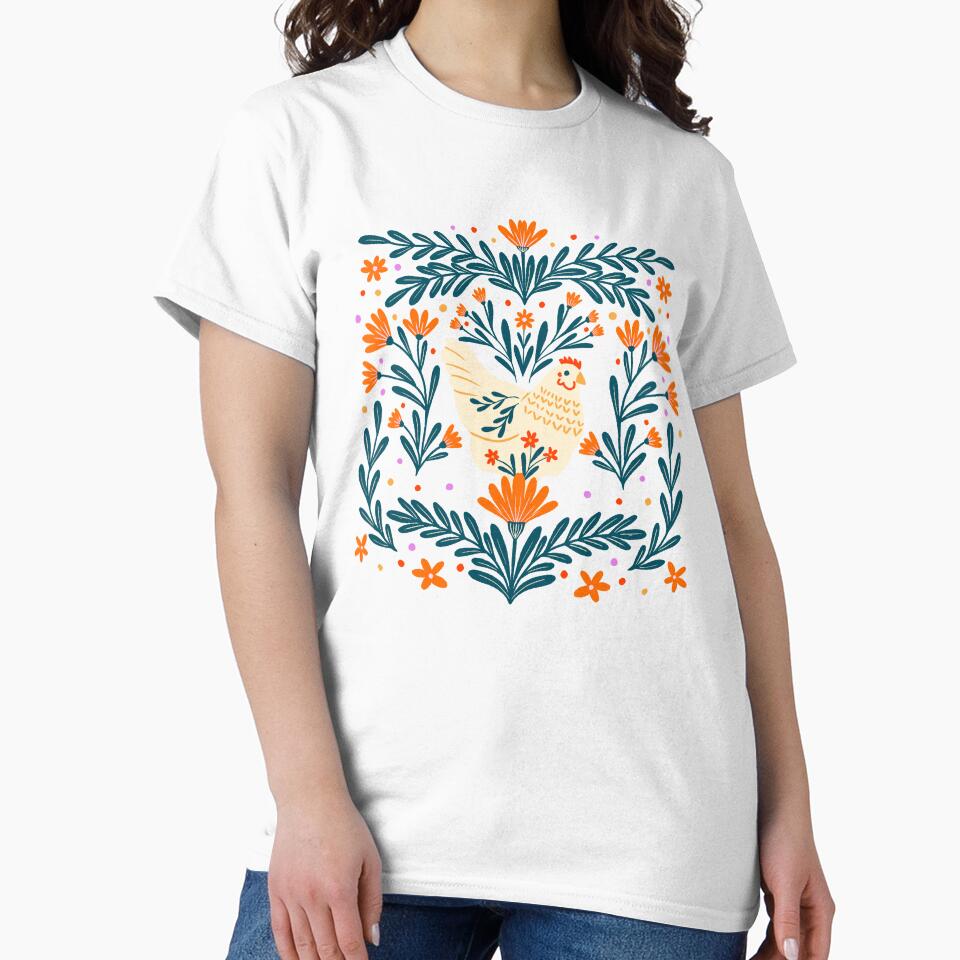 Blooming Chicken - teal and orange by wackapacka