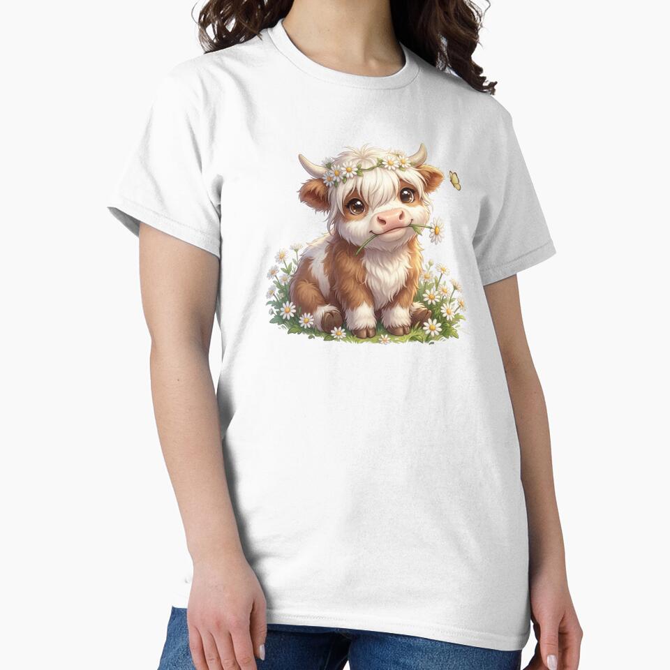 Moo In Bloom Baby Highland Cow Daisy Crown by HumTumMe
