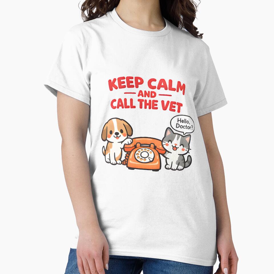 Keep Calm and Call the Vet – Funny Veterinary Cute Dog and Cat Design by Bettybee00