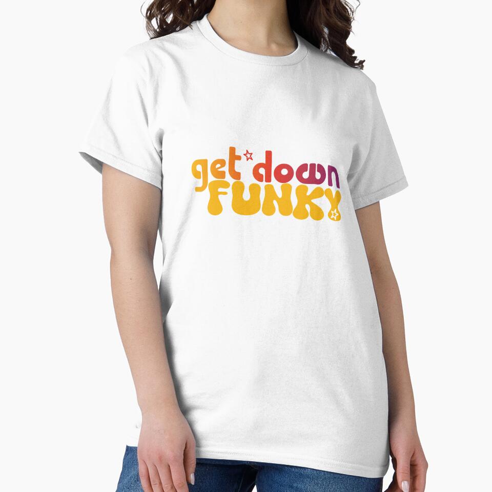 GET DOWN FUNKY RETRO SEVENTIES MUSIC DISCO by Madjack Tees Kiwi SuperStore
