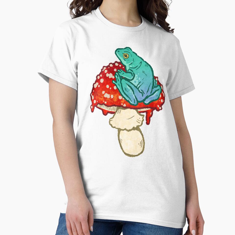 Smol Frog on a Mushroom by Jessuh