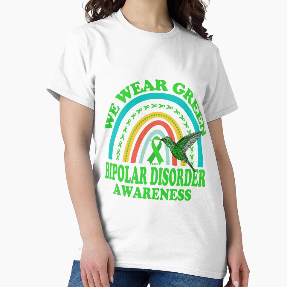 Hummingbird We Wear Green for Bipolar Disorder Mental Health by EdwardSamuels