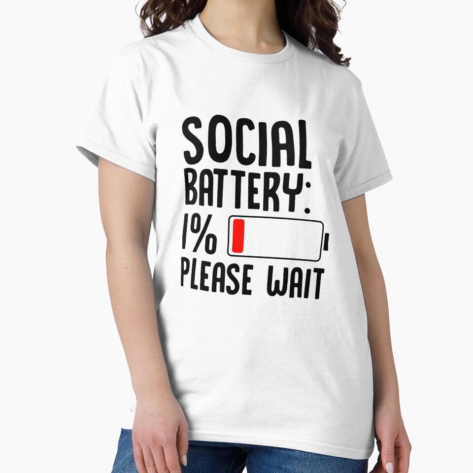 Low Social Battery Minimalist Funny Introvert Design by wisnubayuaji