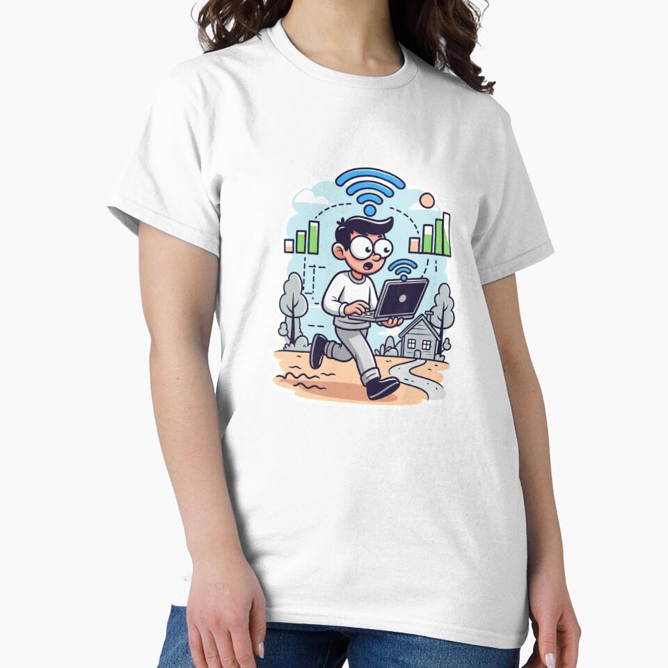 Searching for WiFi Remote Work Digital Nomad Funny Laptop Design by ZYNORAworld