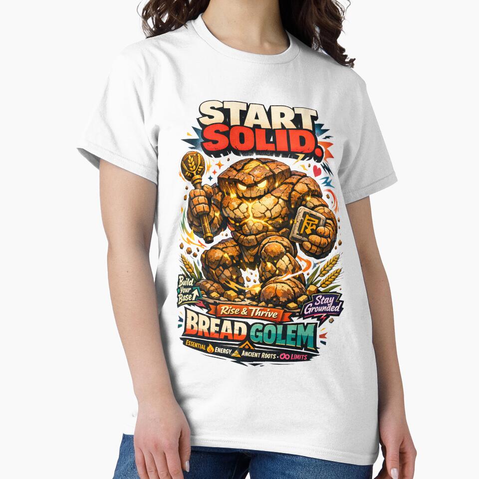 Bread Golem Start Solid Fantasy Food Character - Funny RPG Baker & Gym Motivation Graphic Art by Vivaan Studio by Vivaan Studio