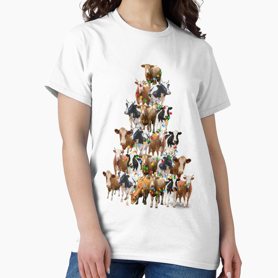 Funny Christmas Cows Tree by reginaturner