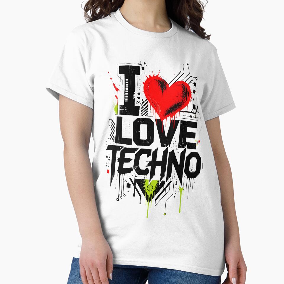 Love Techno Industrial Street Art Grungy by  ZenRave Designs