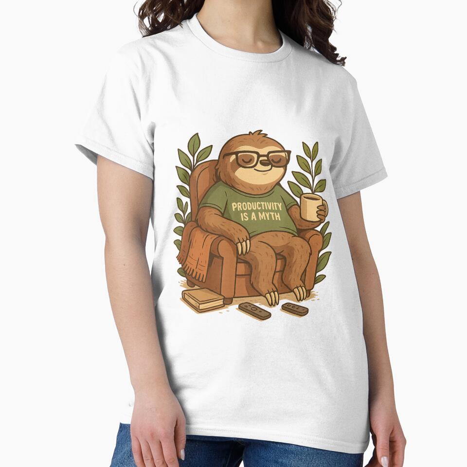 Productivity is a Myth – Lazy Sloth Vibes by Art-Tacos