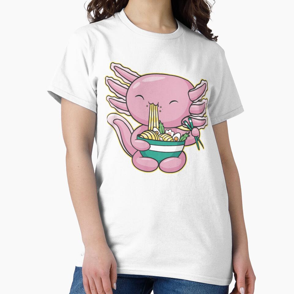 axolotl eating ramen by Jaslyndizon