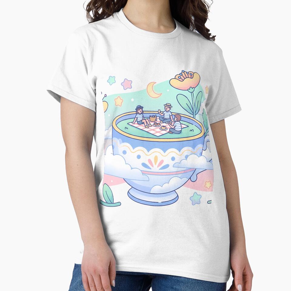 Flowers Cute Kawaii Tea Time Dreamland Picnic Art by ART ATTACK ZONE