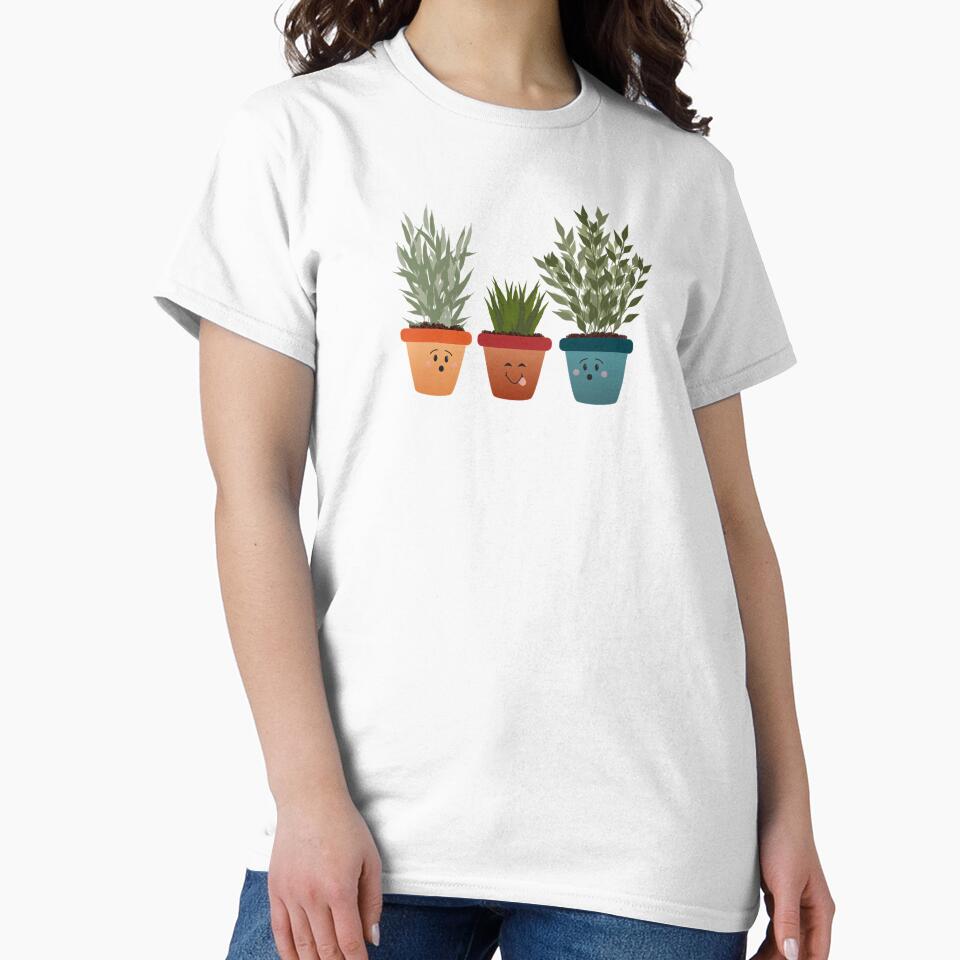 Cute Kawaii Potted Plants Trio - Funny Succulent Characters by Valeriia_Isaieva