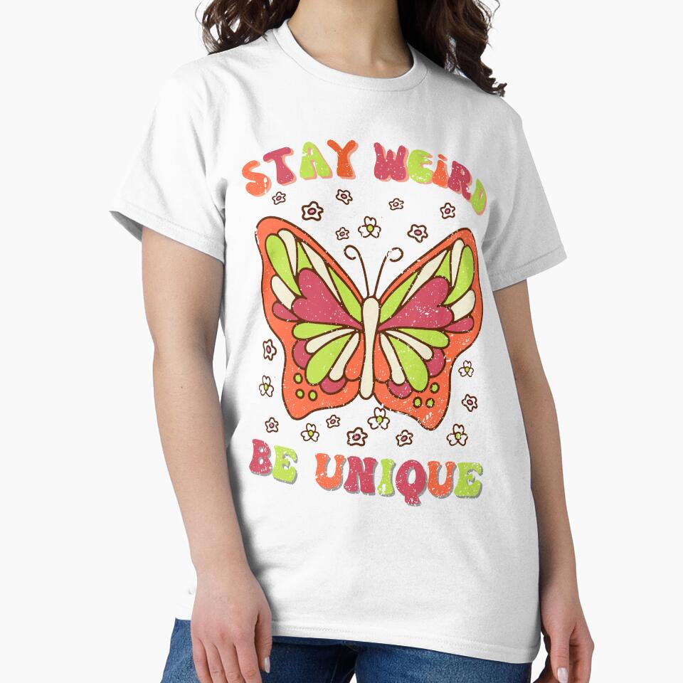 Stay Weird Be Unique, Individuality Groovy Design by MWProject