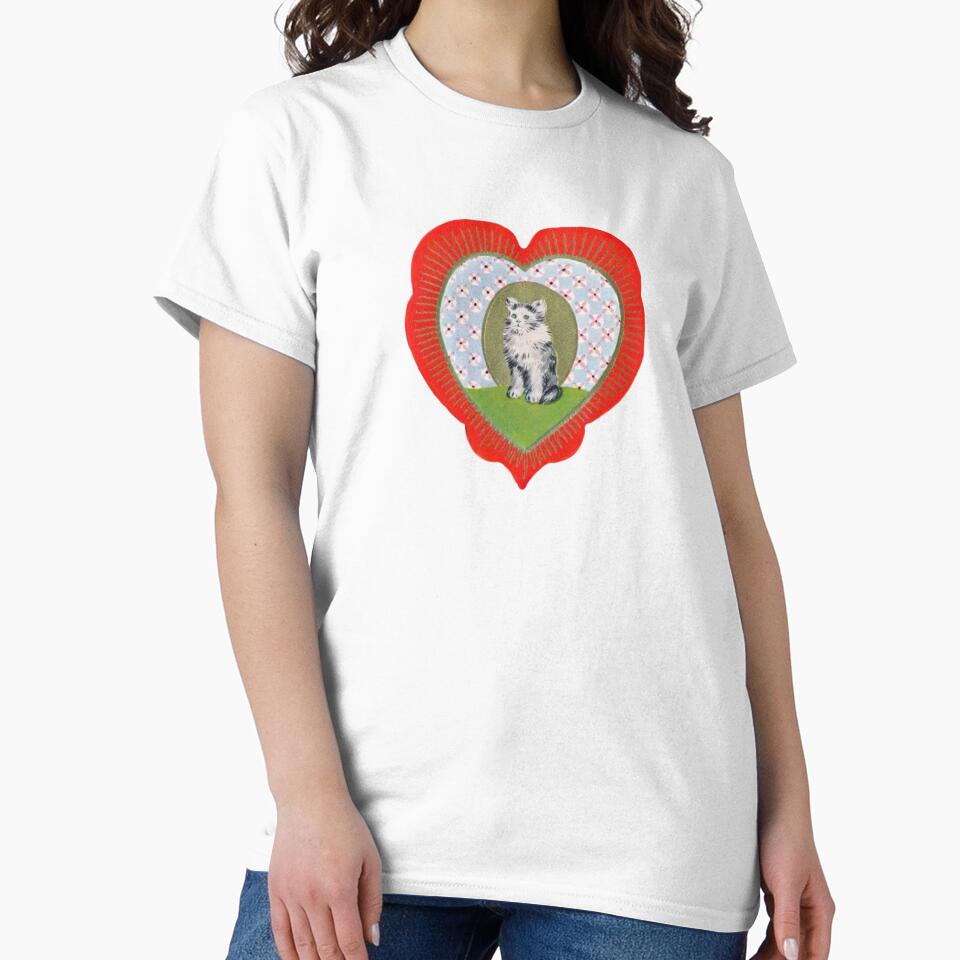 Coquette Vintage Cat Heart by Pixiedrop